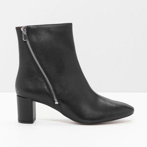 & Other Stories Black Curved Zipper Boots